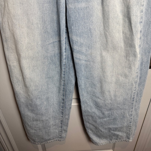 Blank NYC The Franklin Ribcage Wide Leg Jeans Sz 31 Light Wash Whiskering‎ READ - Picture 5 of 14
